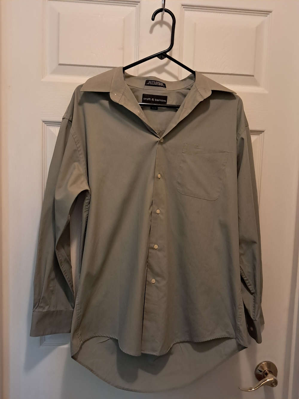 croft &‎ barrow Sage Green Men's Size 15 1/2- 16 32/33 Long Sleeve Shirt